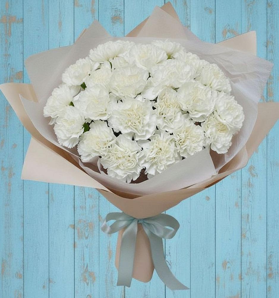 Букет Хрустальное утро в Темнолесской Букет цветов из: Гвоздики в Темнолесской