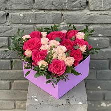 Композиция моя любовь в Темнолесской Цветочная композиция из Розы в коробке в Темнолесской