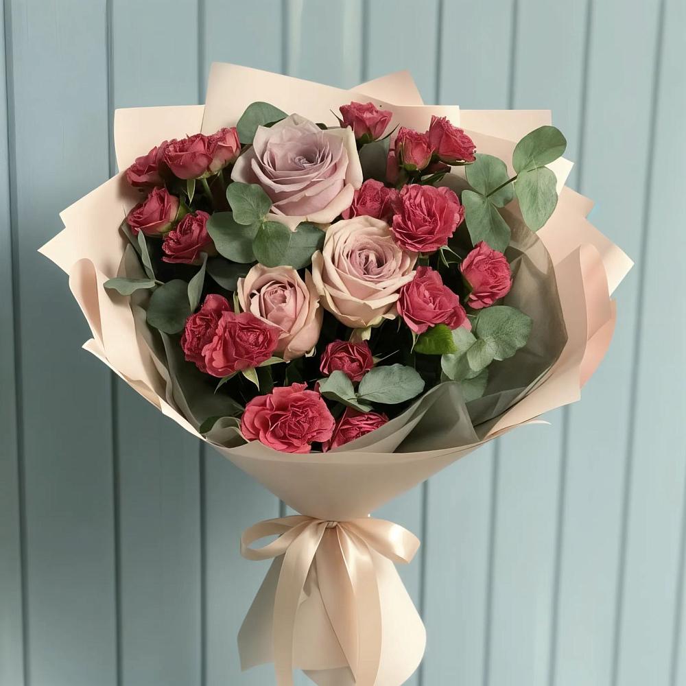 Букет цветов из: Гвоздики и Розы в Темнолесской