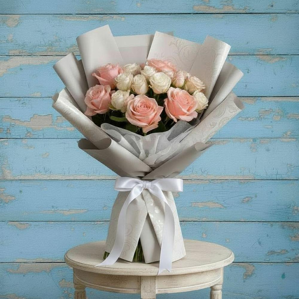 Букет Нежное облако в Темнолесской Букет цветов из: Розы в Темнолесской