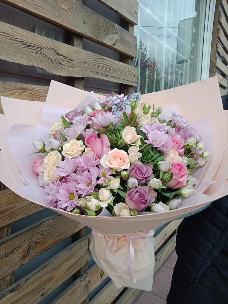 Букет цветов из: Розы и Хризантемы в Темнолесской