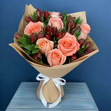 Букет цветов из:  Розы и Альстромерии в Темнолесской