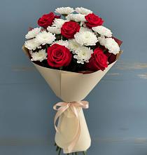 Букет цветов из:  Розы и Хризантемы в Темнолесской