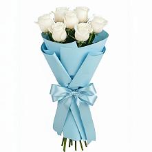 Букет 7 белых роз Проуд в Темнолесской