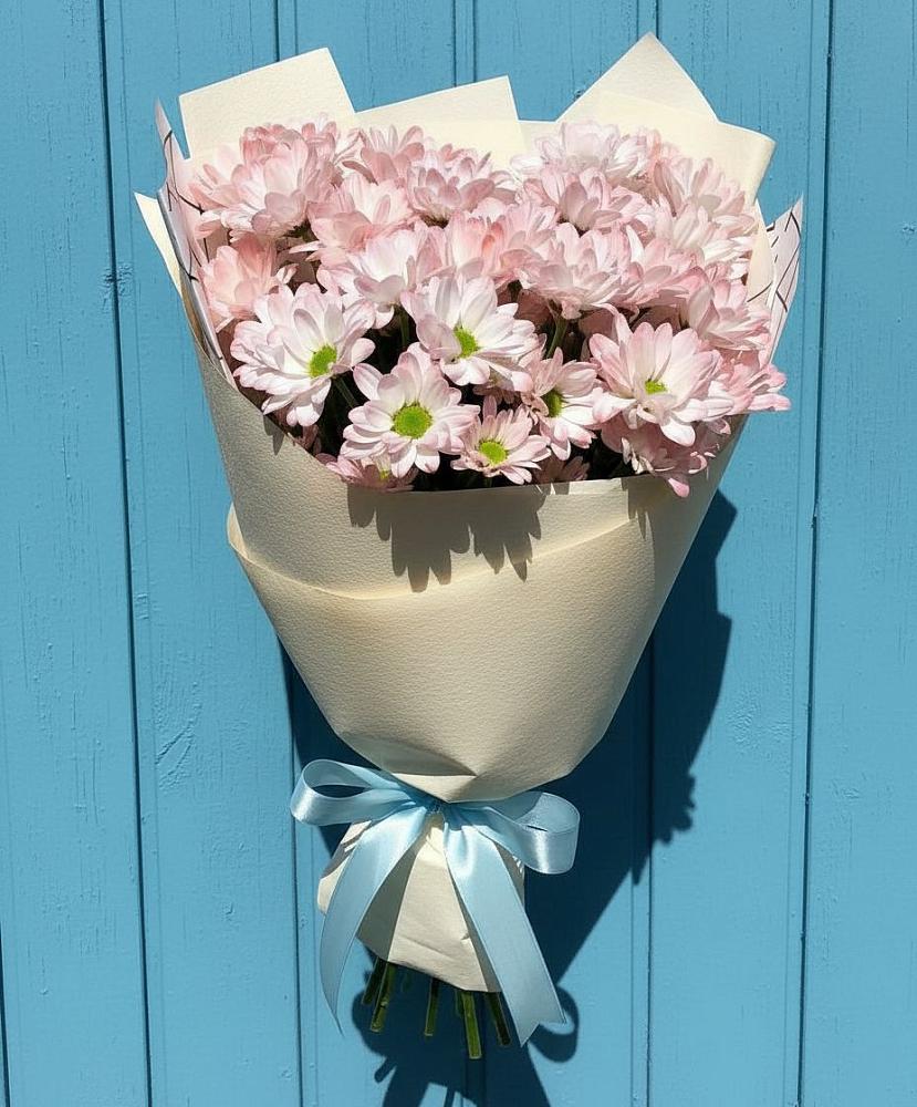 Букет Розовые хризантемы в Темнолесской Букет цветов из: Хризантемы в Темнолесской