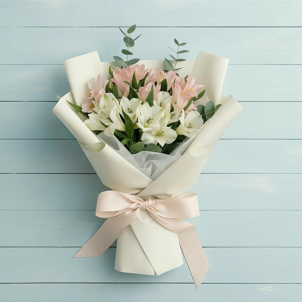 Букет Утренний поцелуй в Темнолесской Букет цветов из: Альстромерии в Темнолесской