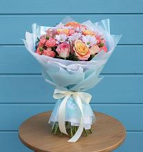 Букет цветов из:  Хризантемы и Розы в Темнолесской
