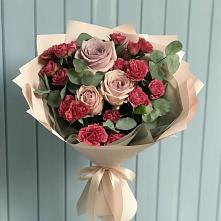 Букет цветов из:  Гвоздики и Розы в Темнолесской