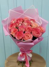 Букет 15 Розовых роз Равель в Темнолесской