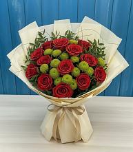 Букет цветов из:  Розы и Хризантемы в Темнолесской